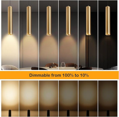 Modern Led Pendant Lights 3 Pack ， Island Pendant Lighting for Kitchen, Dining Room, Bar Shop, 9w,CRI90, Beam Angle 24° (Copper housing 4000k)