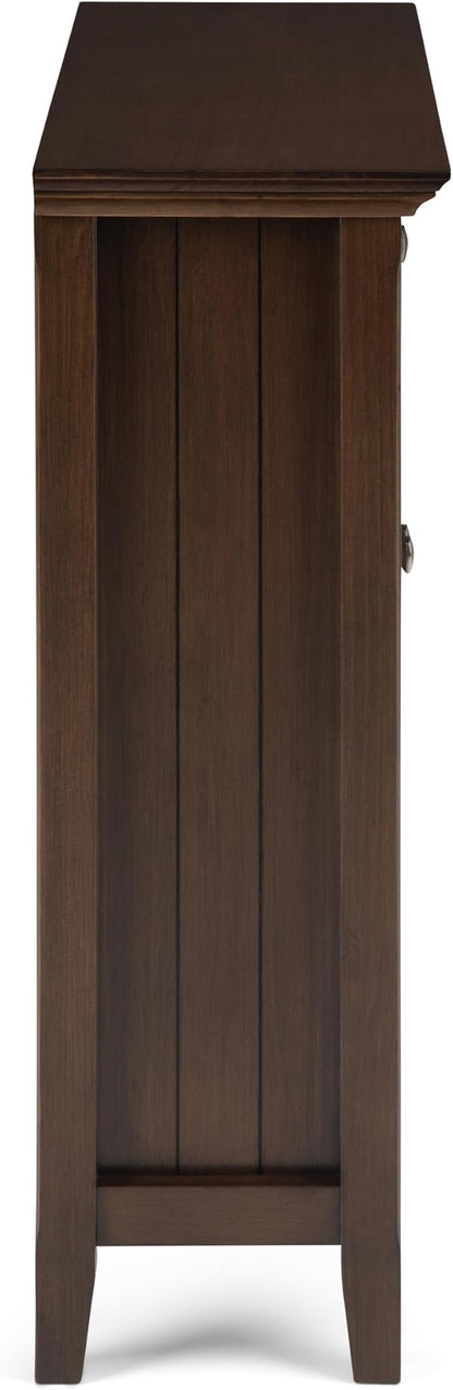 SIMPLIHOME Acadian Storage Cabinet - 36 inch Wide Solid Wood Entryway Storage Cabinet in Natural Aged Brown, Transitional Cabinet for Hallway or Living Room with 2 Drawers and Adjustable Shelves