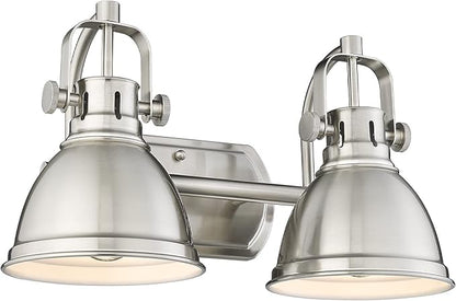 Emliviar 2-Light Vanity Lights, Modern Bathroom Light Fixture with Metal Shade, Brushed Nickel Finish, 4054-2W BN