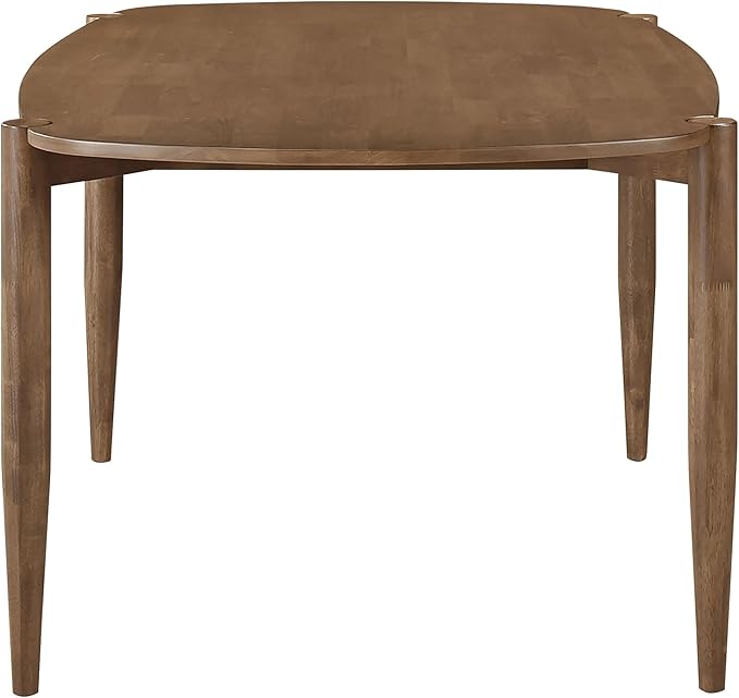 Solid Wood Dining Table Mid-Century Modern Dining Table with Rounded Edges Stylish Kitchen Table for Home Practical