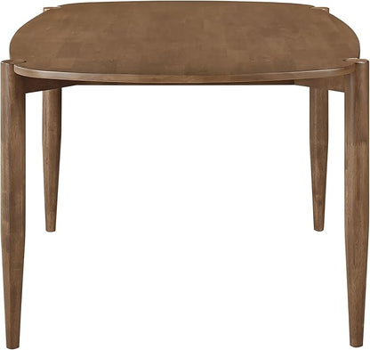 Solid Wood Dining Table Mid-Century Modern Dining Table with Rounded Edges Stylish Kitchen Table for Home Practical
