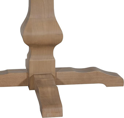 Christopher Knight Home Mundo Round Dining Table for 4, Rustic Wooden Kitchen Table with Pedestal Base, Circle Farmhouse Dinner Furniture for Dining Room, Kitchen, Living Room, Light Natural