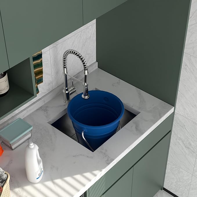 Logmey 21x18 Undermount Laundry Sink 21 Inch Laundry Room 12" Deep Sinks Handmade 16 Gauge Heavy Duty Stainless Steel Large Capacity Utility Washing Tub for Home & Commercial Use