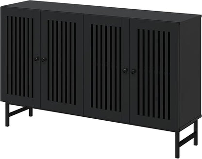 Gyger Buffet Storage Cabinet with 4 Doors,Kitchen Sideboard with Storage,Coffee Bar Cabinet for Kitchen,Living Room,Black