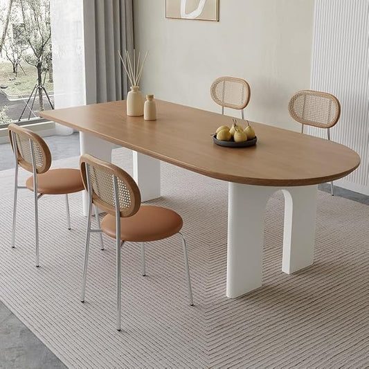 Dining Room Table Solid Wood Island Table Restaurant Dining Table Rectangular Wall-Mounted Oval Home Desk Large Plate Dining Table Modern Dining Table(160cm)
