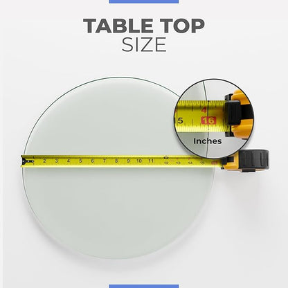 16 Inch Round Tempered Flat Polished Edge Glass Table Top -3/8” Thick Round Glass Table Top–Heavy Duty, Dining, Coffee, and Office Tables by Fab Glass and Mirror