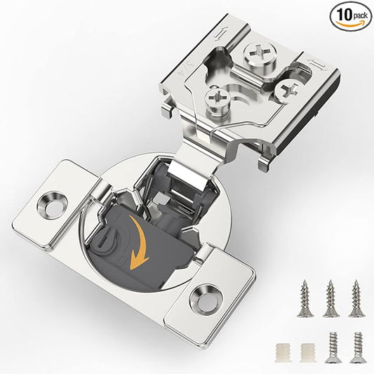 [Closing Speed Control] 10 Pack 3/4 Inch Overlay Soft Close Hinges for Face Frame Cabinet, 4D Adjustment, Stainless Steel Kitchen Cabinet Hardware, 105° Open Concealed Self Closing Hinge