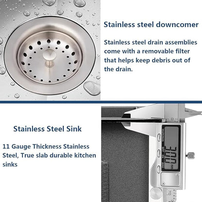 ARTLINE Drop In Stainless Steel Kitchen Sink, 3 Hole Topmount Single Bowl Workstation Sink, Farmhouse Workstation sink with Multiple Accessories (31.5 x 17.7in)