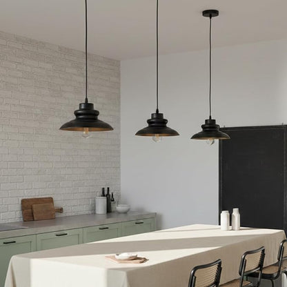 Pendant Light Fixture, Hanging Light for Kitchen Island Dining Room Bedroom Foyer, E26 Base Metal 1-Light Ceiling Lamp