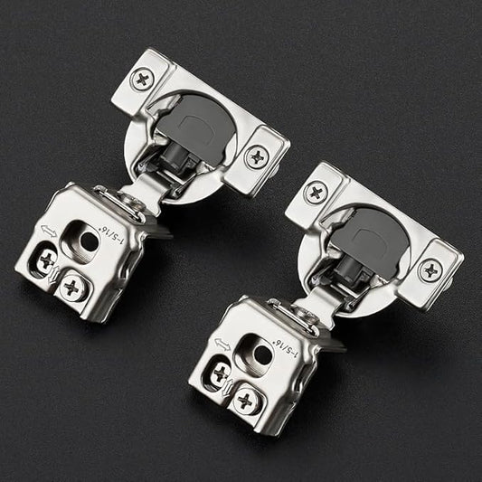 Ravinte 10 Pack 5 Pairs 1-5/16 inch Overlay Cabinet Hinges Kitchen Soft Close Cabinet Hinges Hidden Door Hinge for Kitchen Cabinet Stainless Steel Adjustable Hinges Satin Nickel Cabinet Hardware