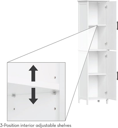 RiverRidge Monroe Cabinet with 2 Soft-Close Doors, Adjustable Shelves for Bathroom Storage - Conceal Clutter in Modern Style
