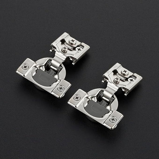 20 Pack 10 Pairs 5/8 inch Overlay Soft Close Hinges for Kitchen Cabinet Hinges Satin Nickel Hidden Hinges Stainless Steel Concealed Hinge self Closing