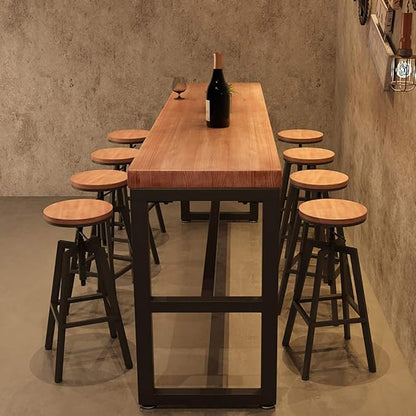 Adjustable Swivel Bar Style Family Chairss with Back and Footrest, Counter Bar Style Family Chairs for Kitchen Island Bar Pub Bistro, Wood Seat, Black Metal Leg