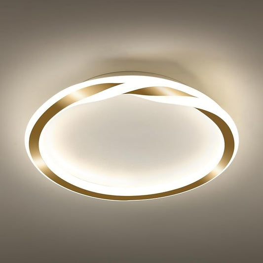 ASGYISA 16inch Modern LED Ceiling Light Gold Flush Mount Light Fixture Bright Ceiling Lamp for Closet Bathroom Hallway Bedroom Kitchen （Circle ） 4000K