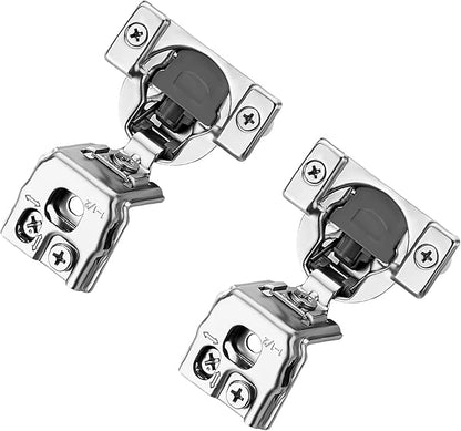 Ravinte 10 Pack 5 Pairs 1-1/2 inch Overlay Soft Close Hinges for Kitchen Cabinet Hinges Satin Nickel Hidden Hinges Stainless Steel Concealed Hinge self Closing