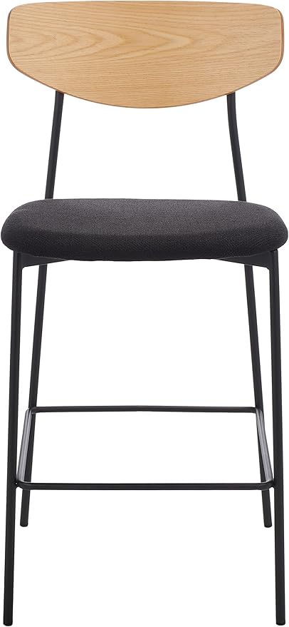 SAFAVIEH Home Collection Ryker Oak/Black 26-inch Counter Stool (Fully Assembled)