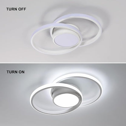 AUA LED Modern Ceiling Light, 39W 6500K Round Ceiling Lights Fixture, 15.7" for Hallway, Kitchen, Bedroom, Dining Room, Entryway, White