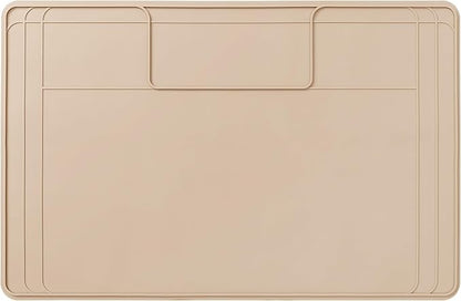 The Original Under Sink Mat - Silicone Waterproof mat, Trimmable, Easy to Clean, Kitchen cabinet liner, Under sink protector mats, Drip Tray with Lip - 34" x 22" or smaller - Beige