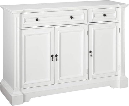 Kings Brand Furniture Wood Buffet Breakfront Cabinet Console Table with Storage, Drawers, Shelves,White