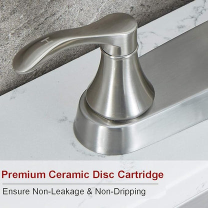 3 Hole or 4 Hole Two Handle Kitchen Faucet with Side Sprayer, Commercial Lead-Free Brushed Nickel Kitchen Sink Faucets for Rv Sinks with High-Arc Spout & Side Sprayer, VADR0004L