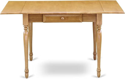 East West Furniture MZT-Oak-T Monza Modern Kitchen Table - a Rectangle Dining Table Top with Dropleaf & Stylish Legs, 36x54 Inch, Oak