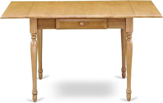 East West Furniture MZT-Oak-T Monza Modern Kitchen Table - a Rectangle Dining Table Top with Dropleaf & Stylish Legs, 36x54 Inch, Oak