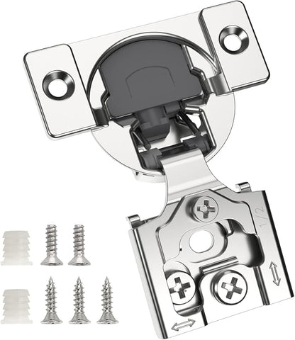 Chibery 30 Pack 1/2" Overlay 3D Soft Close Concealed Hinge for Face Frame Door, Smooth Slow Self Closing Hinges, Satin Nickel, Hidden 105° Open Angle Stainless Steel Hinge for Kitchen Cabinet Door