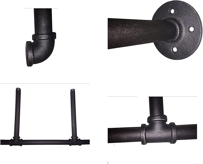 (77"Tall,14"Deep,2pcs) Industrial Retro Wall Mount Iron Pipe Shelf,DIY Open Bookshelf,Hung Bracket,Home Improvement Kitchen Shelves,Tool Utility Shelves, Office Shelves, Pipe Shelving