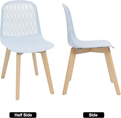 KM Legend Armless Modern Chairs with Wood Legs for Living, Bedroom, Kitchen,Dining,Lounge Waiting Room, Restaurants, Cafes, Set of 2…