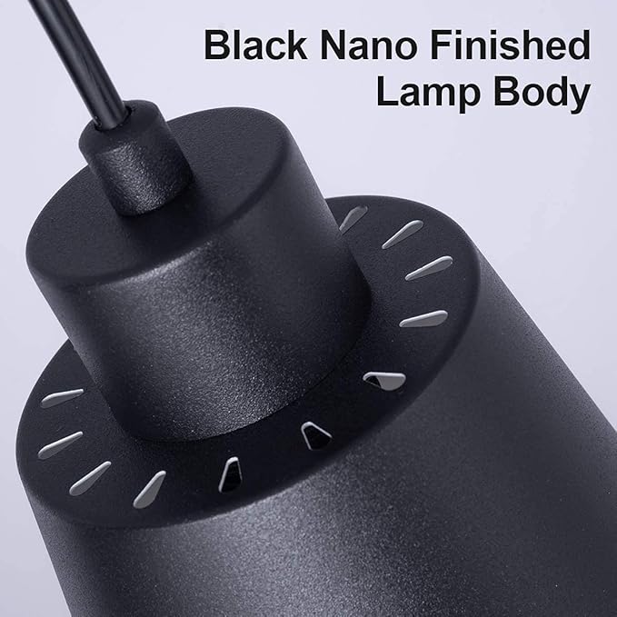 Modern Black Pendant Light Fixture 5.94'' (3-Pack) Mini 1-Light Pendant Lighting 3-Pack for Kitchen Island Industrial Hanging Pendant Light Cup Shade for Christmas Gift,Dining Room,Bar,E26,MAX60W