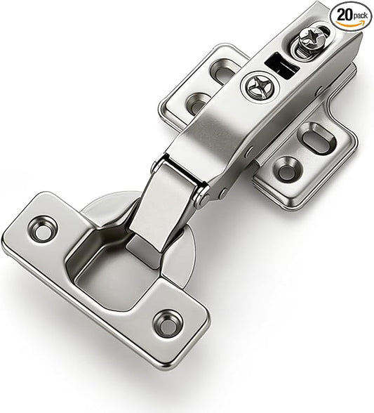 HOME EDIT 10 Pairs 20 Pack European Full Overlay Soft Close Cabinet Hinges Concealed Kitchen Cabinet Hinges Heavy-Duty Frameless Adjustable for Cupboard Hardware