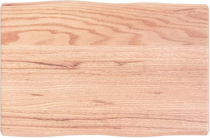 Solid Oak Live Edge Tabletop 15.7" x 23.6" Brown Varnished Butcher Block Countertop for Dining Room Kitchen Office Craft Station