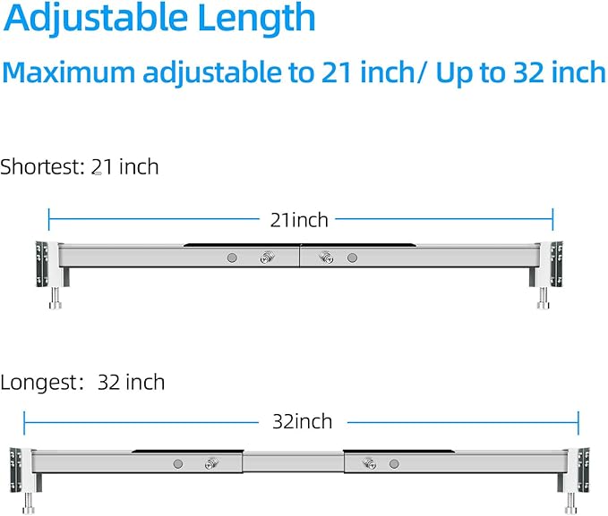 Qualward Undermount Sink Supports Brackets,Adjustable Undermount Sink Support, Stainless Steel Installation Kit for Undermount Kitchen Sink (21-32 inches)