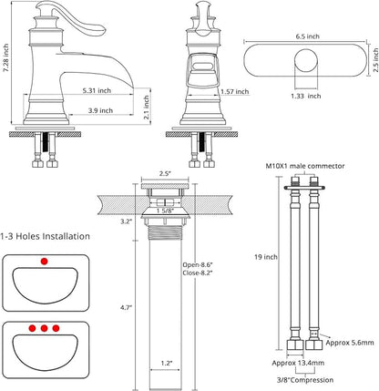 BWE Bathroom Faucet Chrome Waterfall Sink Bath Faucets Single Handle Hole Lavatory Vanity Restroom Commercial Water Supply Lines Hose
