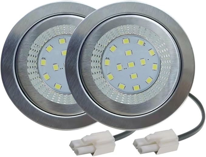 2-Pack 1.5W LED Cooker Range Hood Bulb Light 12V DC 2.50in/60mm of Hole Closet Undercabinet Recessed Downlight Clear Glass 20W Halogen Equivalent (Warm White 3000K)