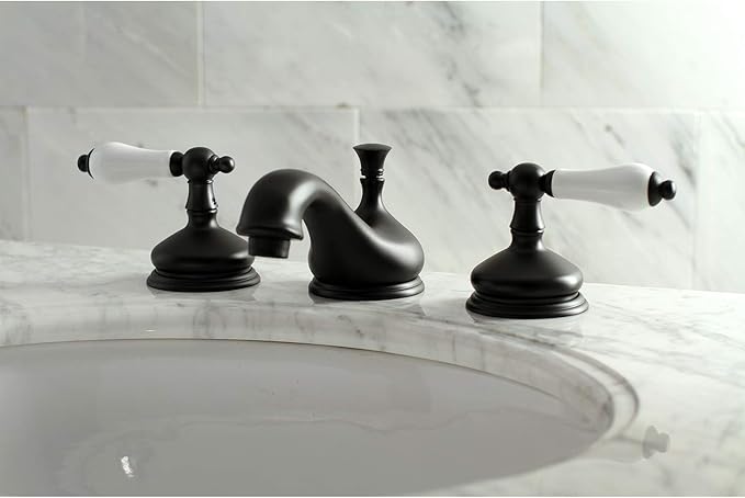 Kingston Brass KS1160PL 8 in. Widespread Bathroom Faucet, Matte Black