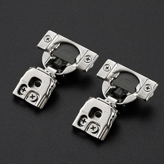20 Pack 10 Pair 1 inch Overlay Soft Close Hinges for Kitchen Cabinet Hinges Satin Nickel Hidden Hinges Stainless Steel Concealed Hinge self Closing