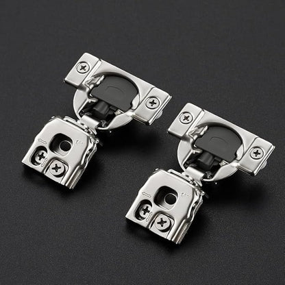 10 Pack 5 Pair 1 inch Overlay Soft Close Hinges for Kitchen Cabinet Hinges Satin Nickel Hidden Hinges Stainless Steel Concealed Hinge self Closing