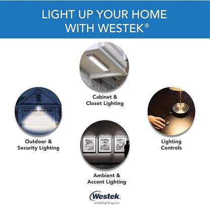 Westek BL-PUTN-W6 Ultra-Thin LED Puck Light - 6PK With Batteries, White