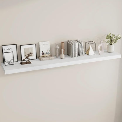 Dreamland 72 Inches Floating Shelves for Wall, 9.8" Deep Long Floating Shelves Set of 1, Large Display & Storage Shelf, Wall Shelf for Bathroom Bedroom Living Room Kitchen Office, White