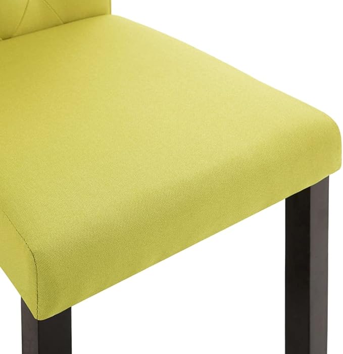 Green Fabric Dining Chairs Set of 2 Modern Farmhouse Kitchen Chairs with Rubber Wood Frame Soft Upholstered Seating for Dining Room Kitchen and Small Spaces