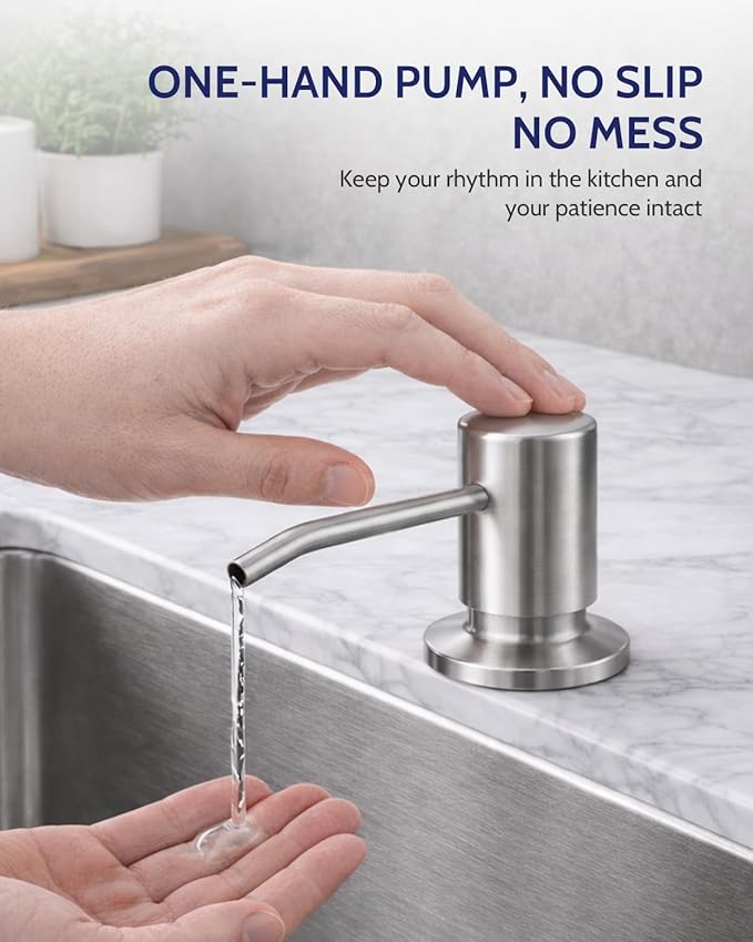 LUFEIDRA Kitchen Faucet with Pull Down Sprayer and Soap Dispenser, High Arc Spring 304 Stainless Steel Single Handle 1 or 3 Hole 2 Mode for Farmhouse RV Camper Laundry Wet Bar (Brushed Nickel)