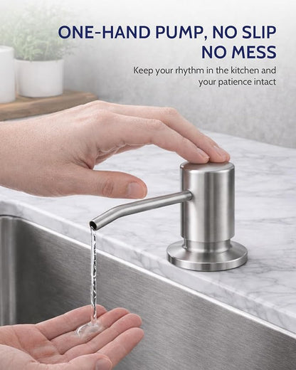 LUFEIDRA Kitchen Faucet with Pull Down Sprayer and Soap Dispenser, High Arc Spring 304 Stainless Steel Single Handle 1 or 3 Hole 2 Mode for Farmhouse RV Camper Laundry Wet Bar (Brushed Nickel)