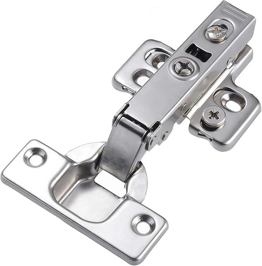 40 Pack Full Overlay Soft Close Cabinet Hinges, Frameless European Kitchen Cabinet Hinges 35mm Cup Clip-On 3D Adjustment Concealed Cabinet Door Hinges Nickel Plated Finish