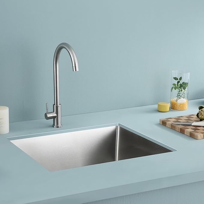 21 inch Bar Sink, KINKIB 21 x 18 x 9 inch Undermount Bar or Prep Kitchen Sink, Handmade Single Bowl T-304 Stainless Steel Small Kitchen Sink with Strainer