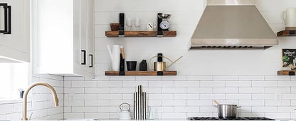 12 Pack - 7.25" L x 4" H x 1.5" W J Lip Shelf Brackets Rustic Farmhouse Iron Wall Floating Shelf Bracket Metal Shelf Bracket Industrial Shelf Supports with Screws Black