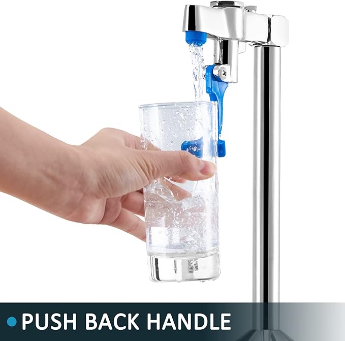 Glass Filler 14.5 Inches Deck Mount Faucet Glass Filling Station Water Station for Restaurants Kitchen Bar G1/2" Male with 3 Connector Adapter Brass Structure