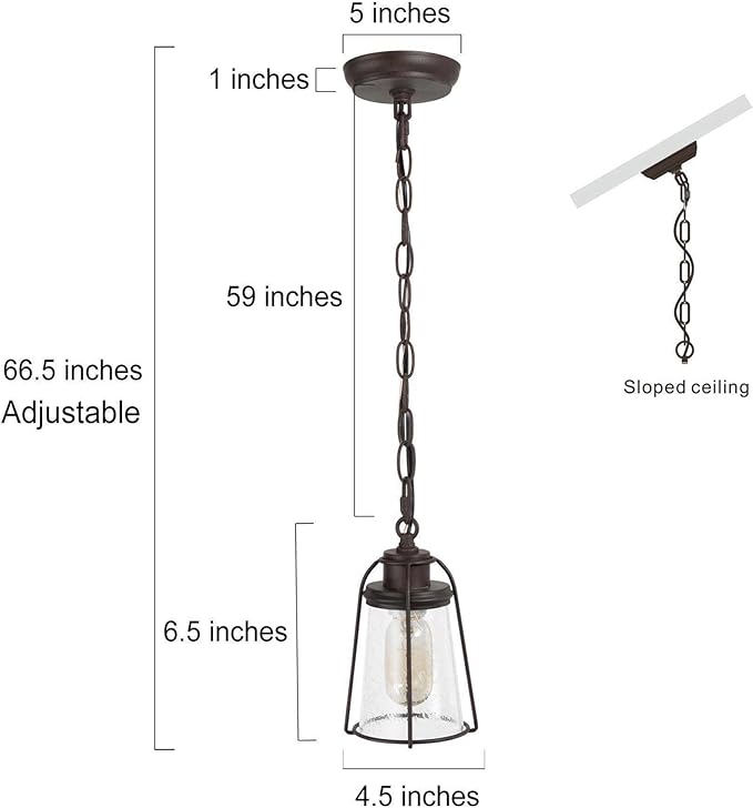 classy leaves Pendant Lights, Farmhouse Hanging Light Fixtures with Seeded Glass Shade, Brown Pendant Lighting Kitchen Island for Foyer, Hallway, Entryway