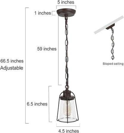 classy leaves Pendant Lights, Farmhouse Hanging Light Fixtures with Seeded Glass Shade, Brown Pendant Lighting Kitchen Island for Foyer, Hallway, Entryway