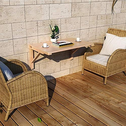 MM MELISEN Wood Folding Desk - Natural 29.5x19.6 Inch Wall Mount Fold-Down Table for Small Spaces. Perfect as a Kitchen prep spot, Craft Station, or Bedroom Desk. Easy Install, Sturdy, Folds Away